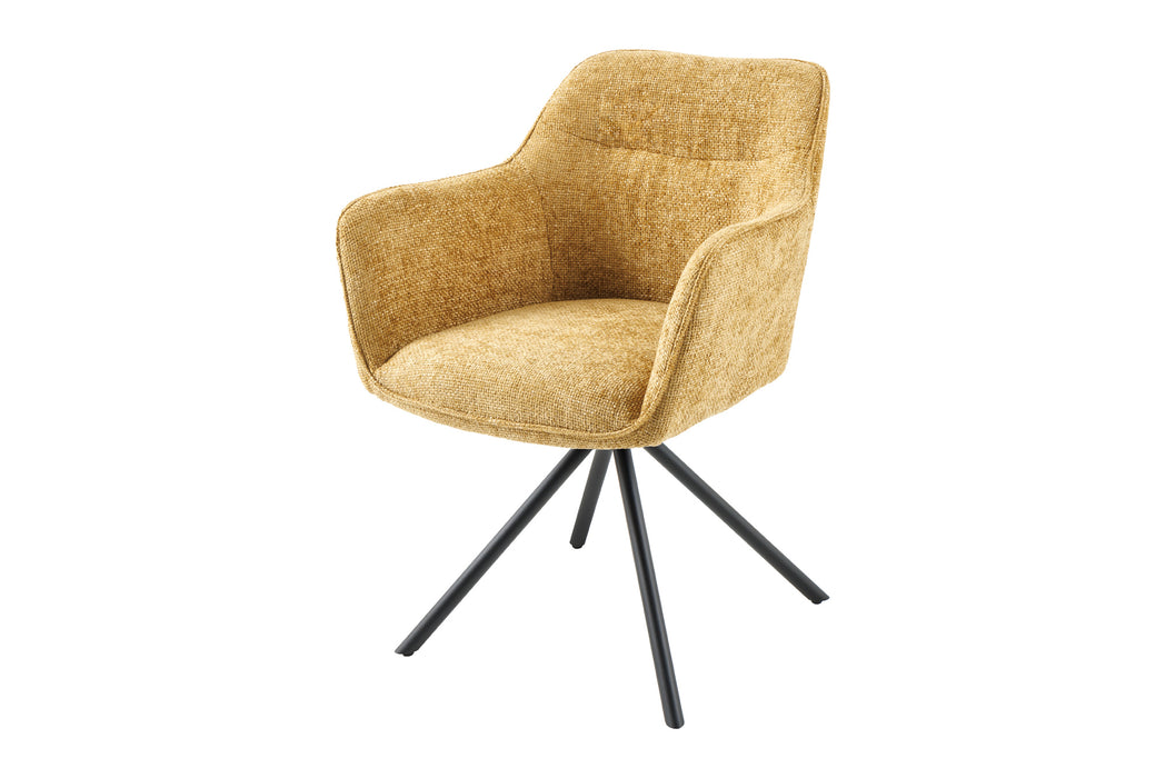 Design Stuhl Florence senfgelb drehbar