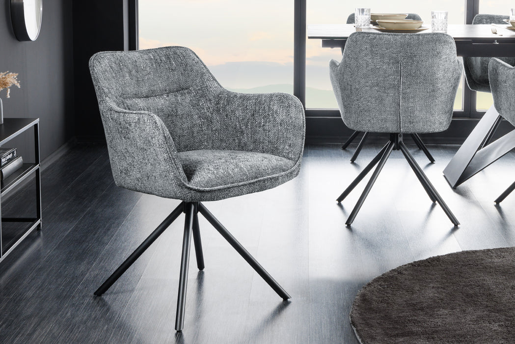 Design Stuhl Florence grau drehbar