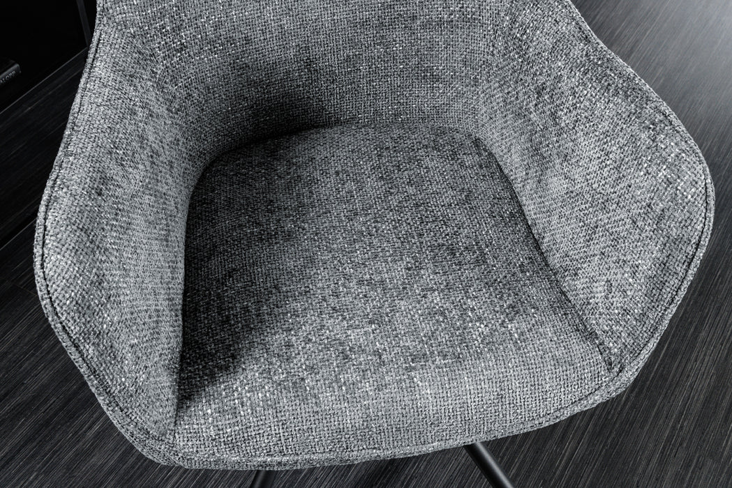 Design Stuhl Florence grau drehbar