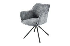 Design Stuhl Florence grau Strukturstoff drehbar 180 Grad