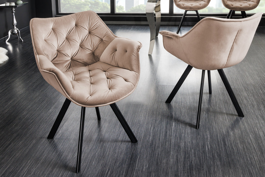 Stuhl The Nordic Comfort champagner greige Samt