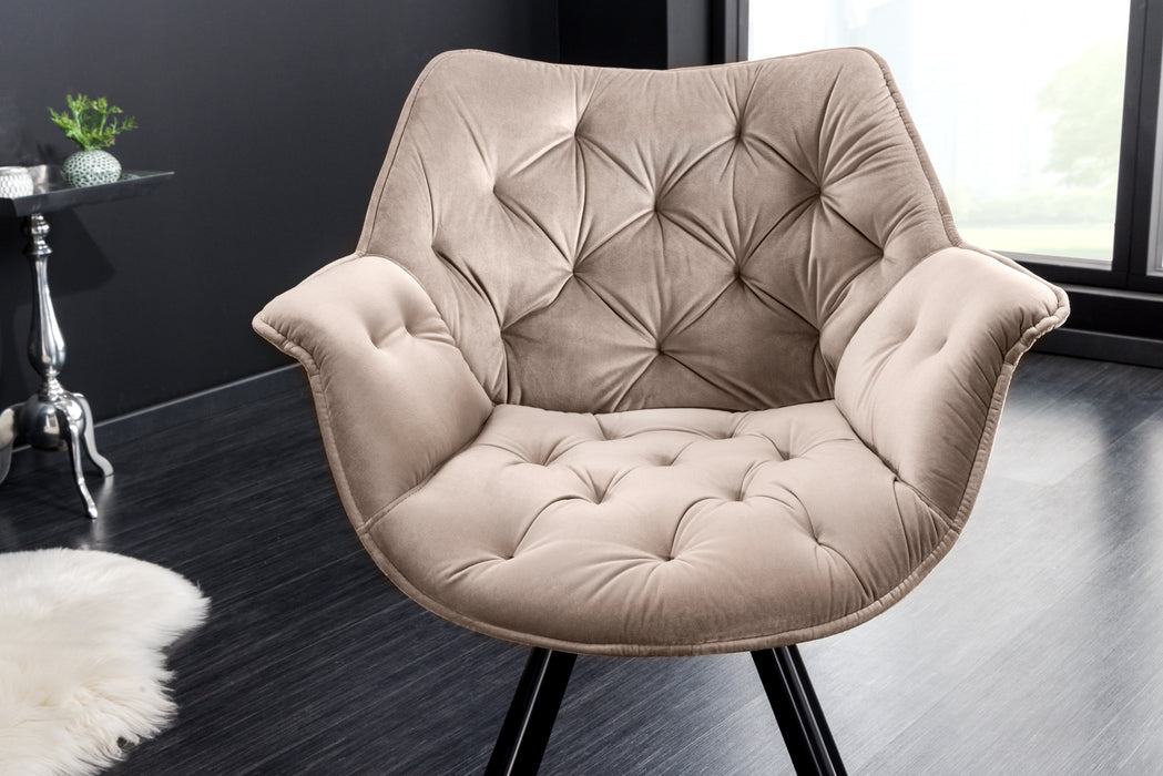 Stuhl The Nordic Comfort champagner greige Samt