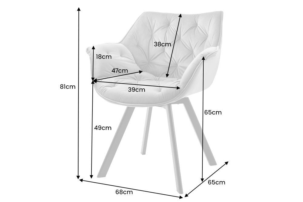 Stuhl The Nordic Comfort grau Samt drehbar