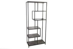 Regal Sleek Line 185x77cm Marmor anthrazit Metallgestell