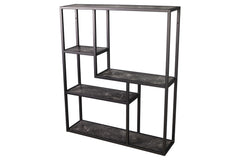 Wandregal Sleek Line 90cm Marmor anthrazit Metallgestell Glamour