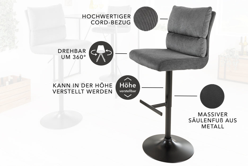 Barhocker Ease grau Cord