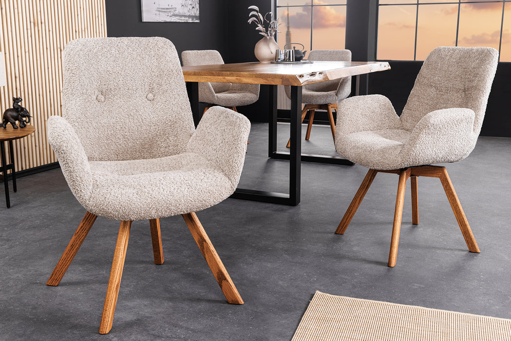 Design Stuhl Nordic Sea Eiche beige drehbar