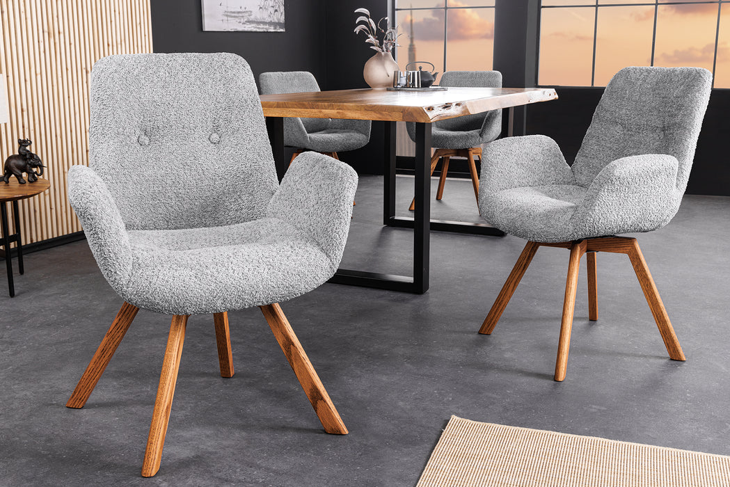 Design Stuhl Nordic Sea Eiche grau drehbar