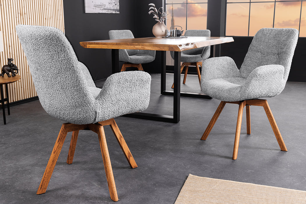 Design Stuhl Nordic Sea Eiche grau drehbar
