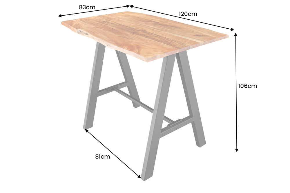 Bartisch Engelberg 120cm Akazie 25mm