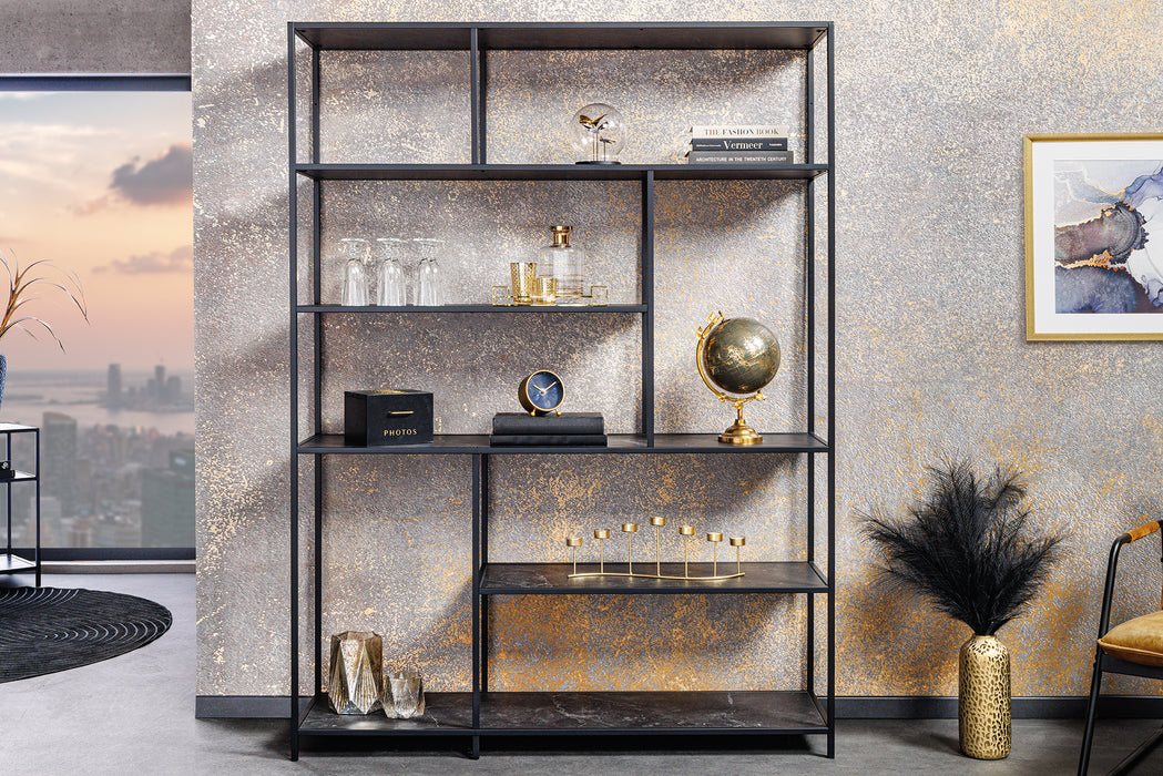 Regal Sleek Line 185x135cm Marmor schwarz