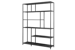 Regal Sleek Line 185x135cm Marmor schwarz Metallgestell
