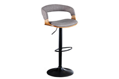 Barhocker Brooklyn Esche grau Strukturstoff drehbar