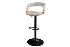 Barhocker Brooklyn Esche beige Strukturstoff drehbar höhenverstellbar