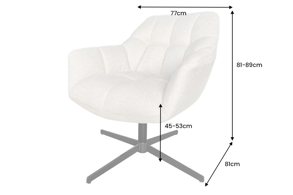 Sessel Monarch 80-90cm champagner beige