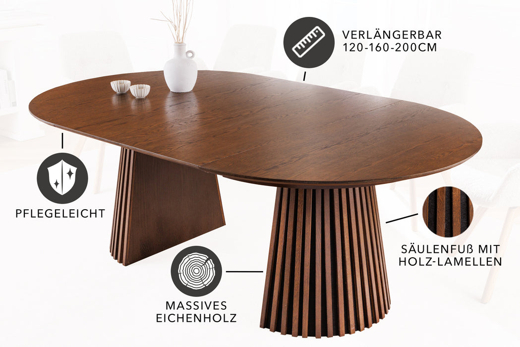 Esstisch Untamed Wood Dunkel 120-160-200cm Eiche