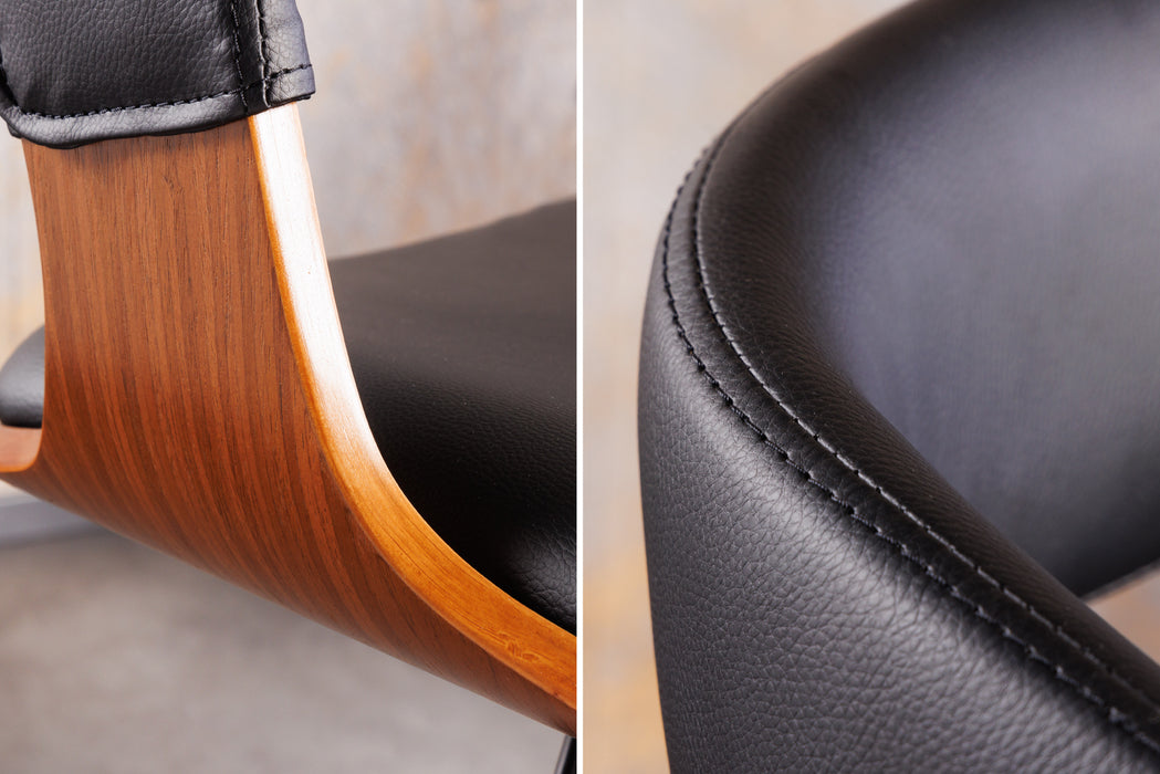 Barhocker Brooklyn Walnuss schwarz drehbar