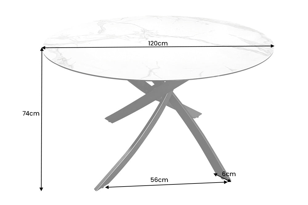 Esstisch Alpen 120cm Anthrazit Keramik Rund