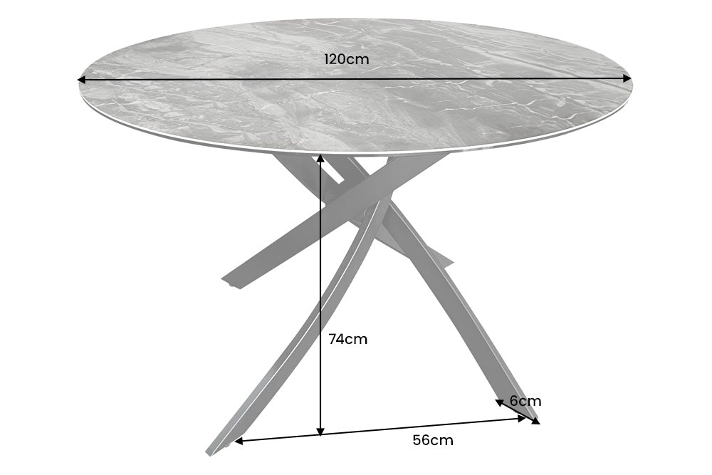 Esstisch Alpen 120cm Taupe Keramik Rund