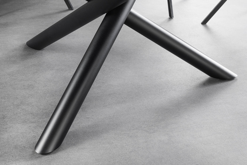 Esstisch Whirl 150cm Keramik weiß Marmor Drehplatte