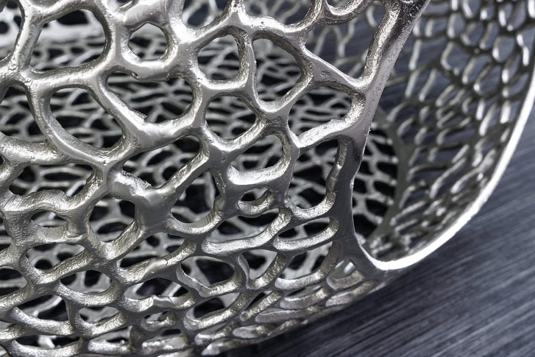 Couchtisch Whirl 40cm silber Schwarzglas
