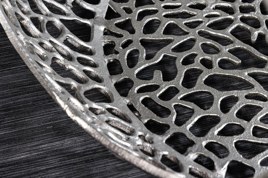 Couchtisch Whirl 40cm silber Schwarzglas