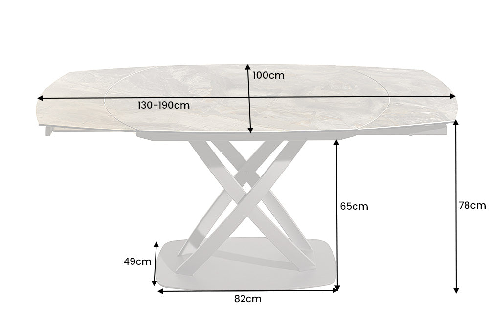 Esstisch Inceptun 130-190cm Anthrazit Keramik