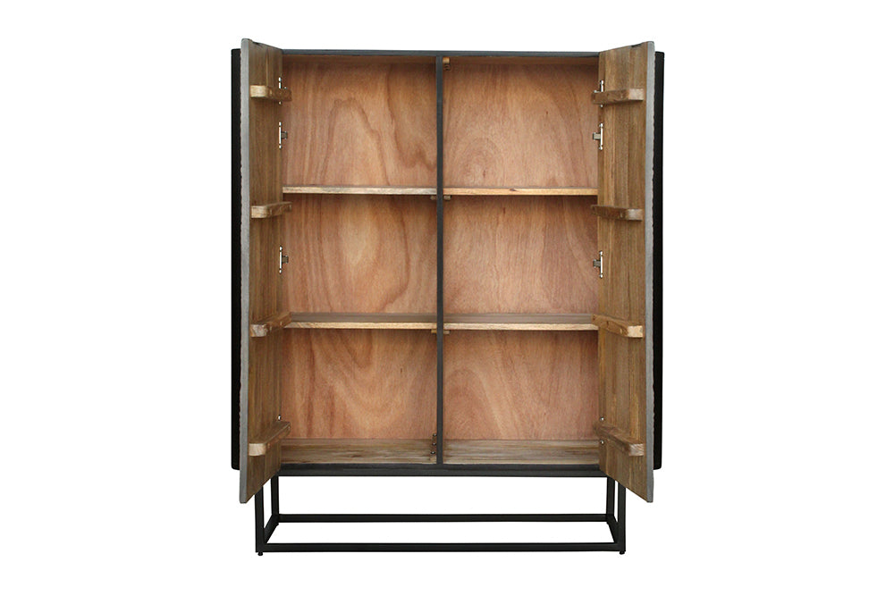 Highboard Aligator 120cm grau schwarz