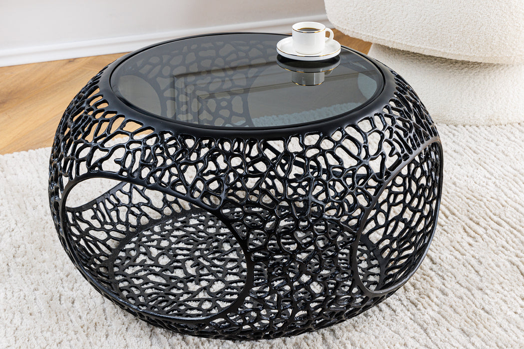Couchtisch Whirl 40cm schwarz Schwarzglas