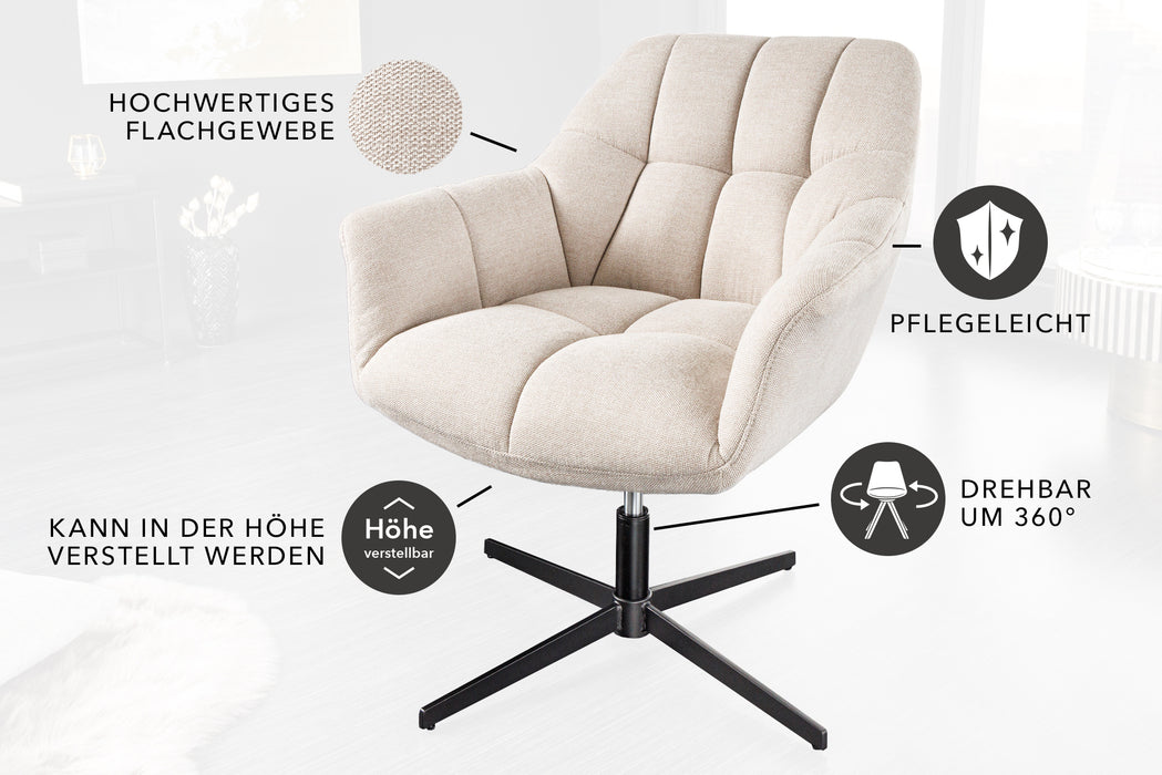 Sessel Monarch 80-90cm champagner beige