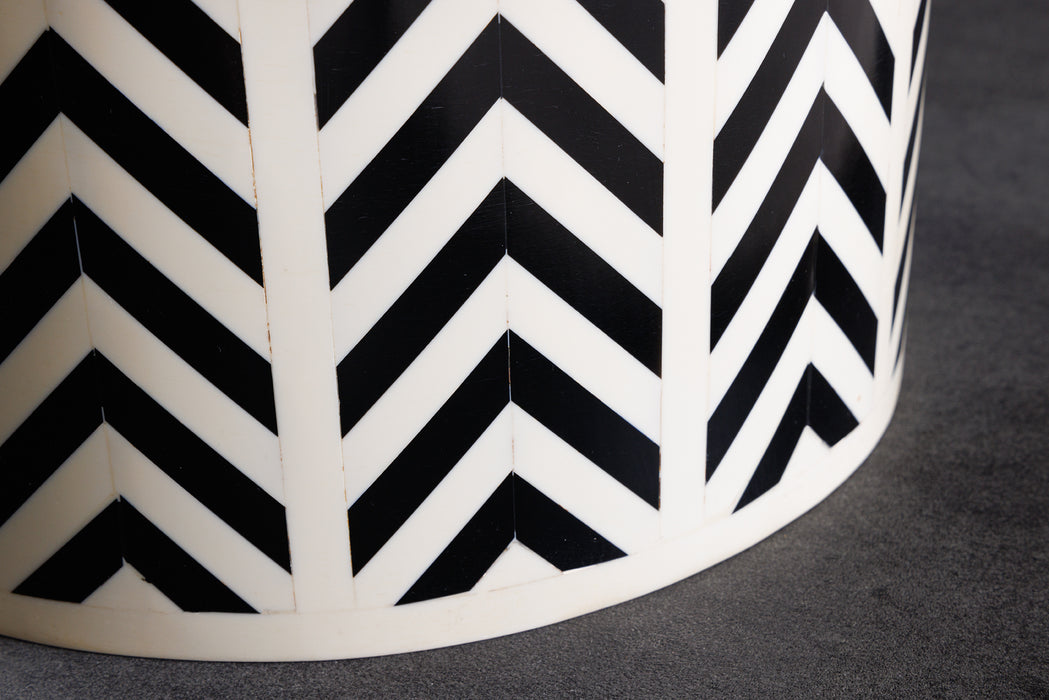 Beistelltisch Ivory Detail 45cm schwarz weiss