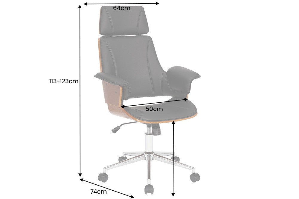 Bürostuhl Lexington Kunstleder Walnuss drehbar