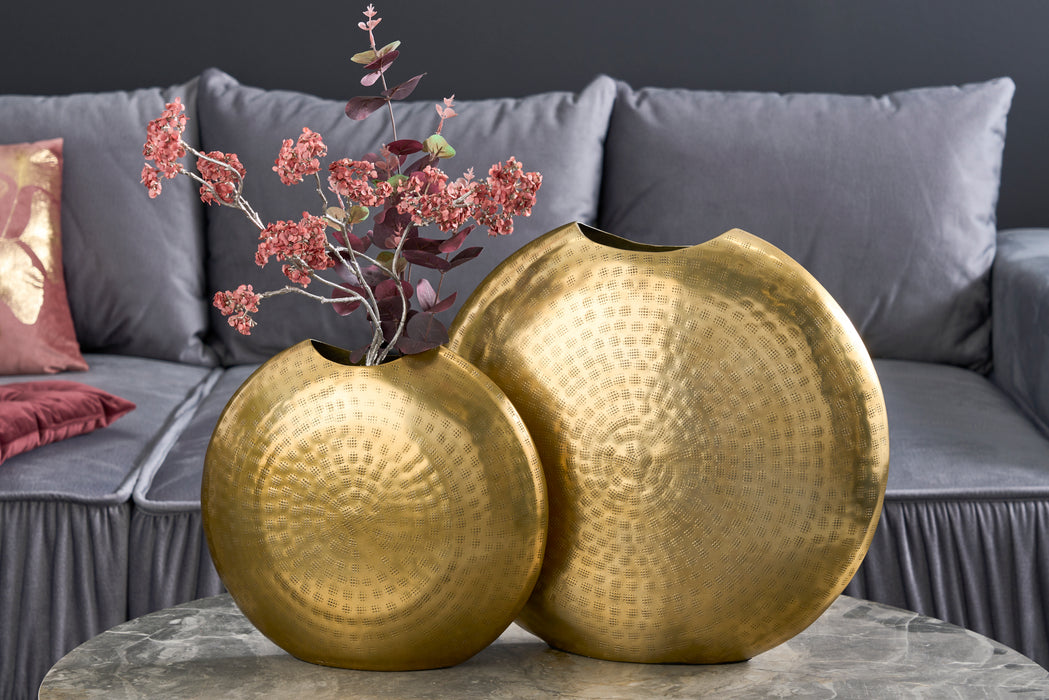 2er Set Vasen Oriental 40cm und 30cm gold