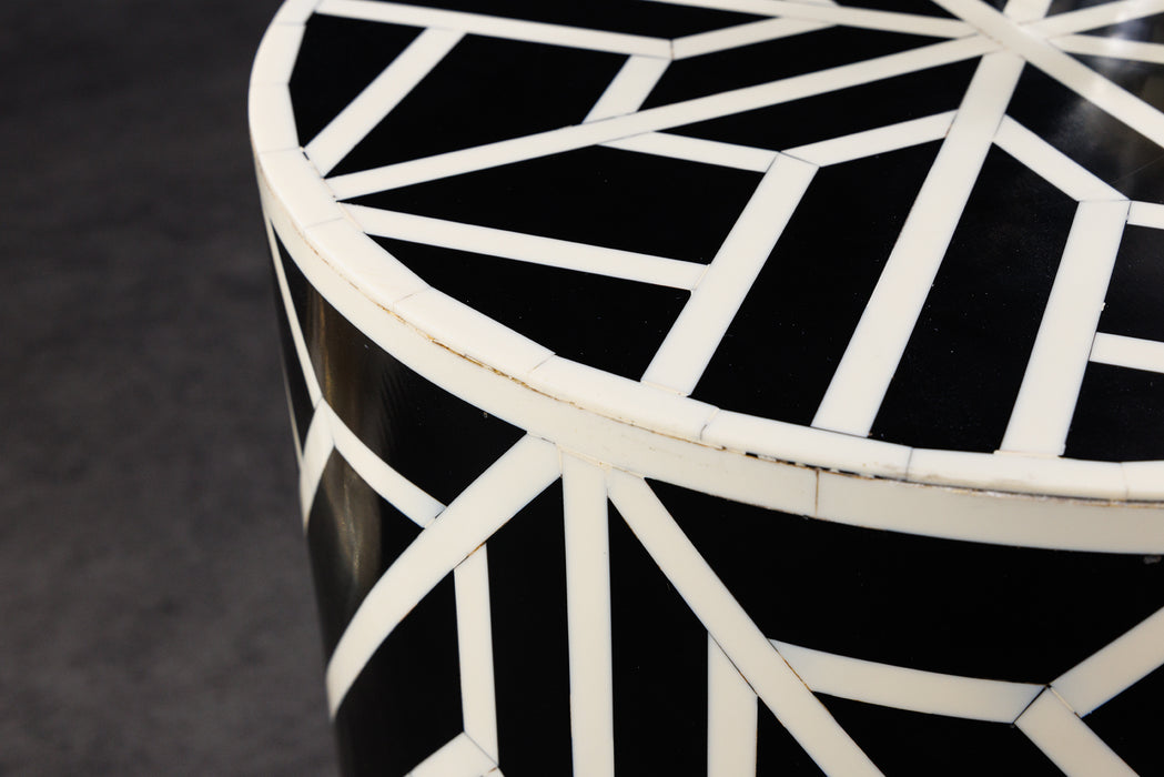 Beistelltisch Ivory Detail Inlay 45cm schwarz natur