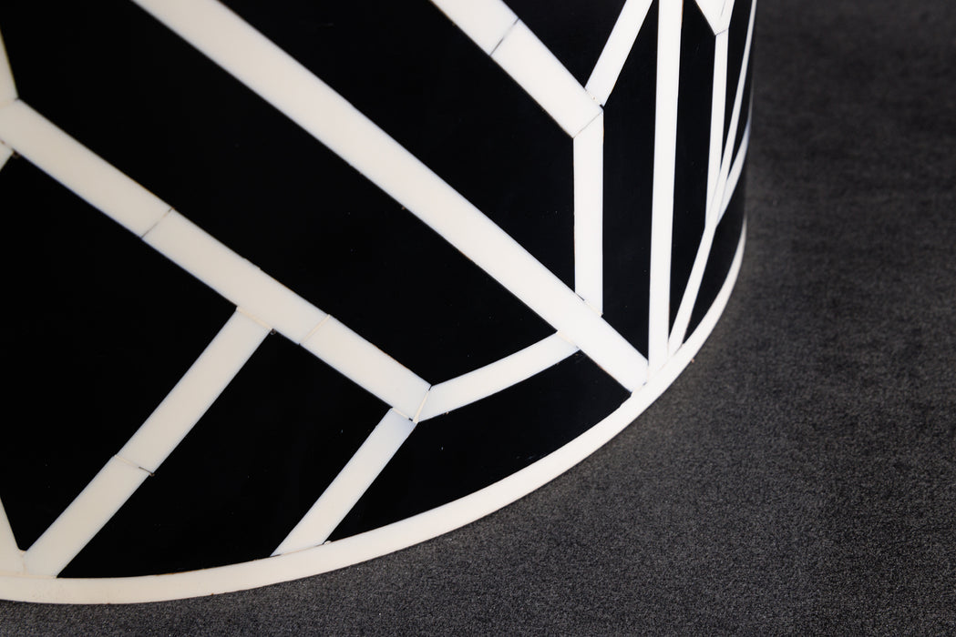 Beistelltisch Ivory Detail Inlay 45cm schwarz natur