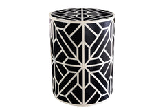 Beistelltisch Ivory Detail Inlay 45cm schwarz natur