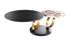 Couchtisch Spiral Circles Keramik natur drehbar