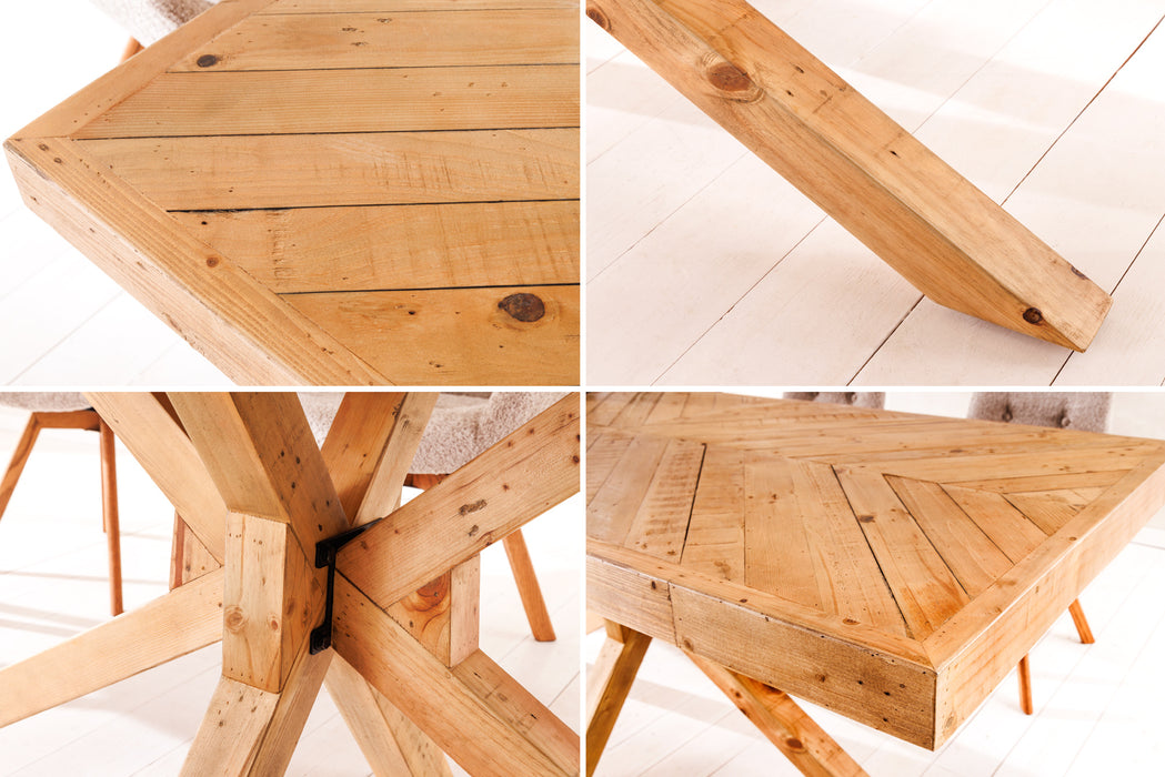 Esstisch Patchwork Pinie 80mm Natur