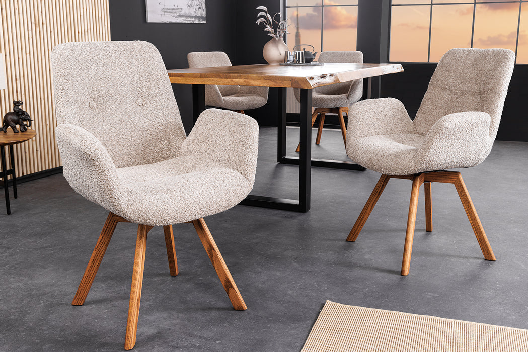 Design Stuhl Nordic Sea Eiche beige drehbar