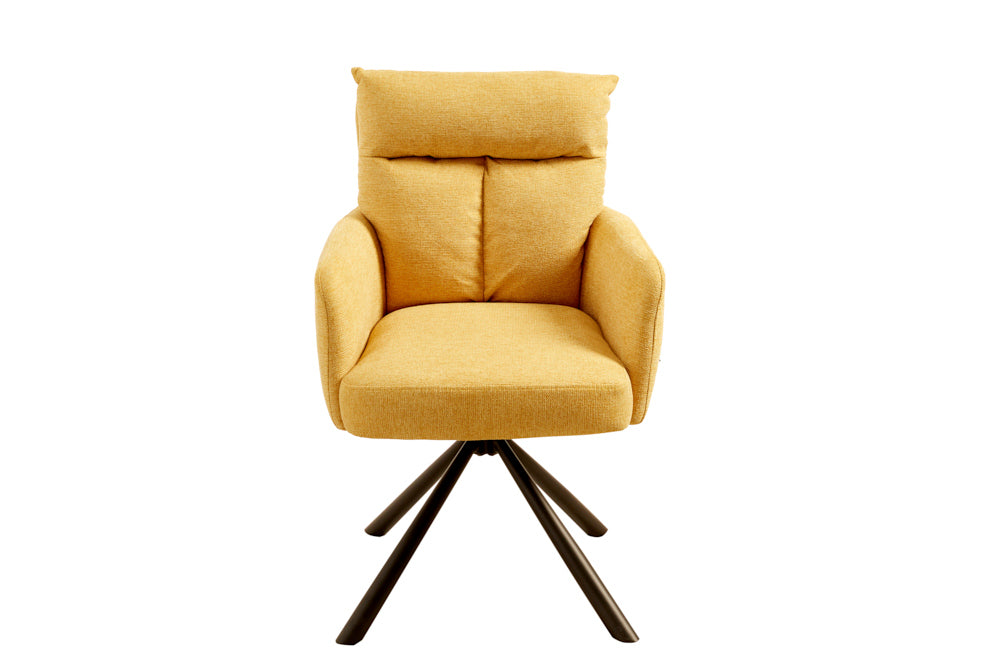 Retro Stuhl Grand Henry senfgelb drehbar 360