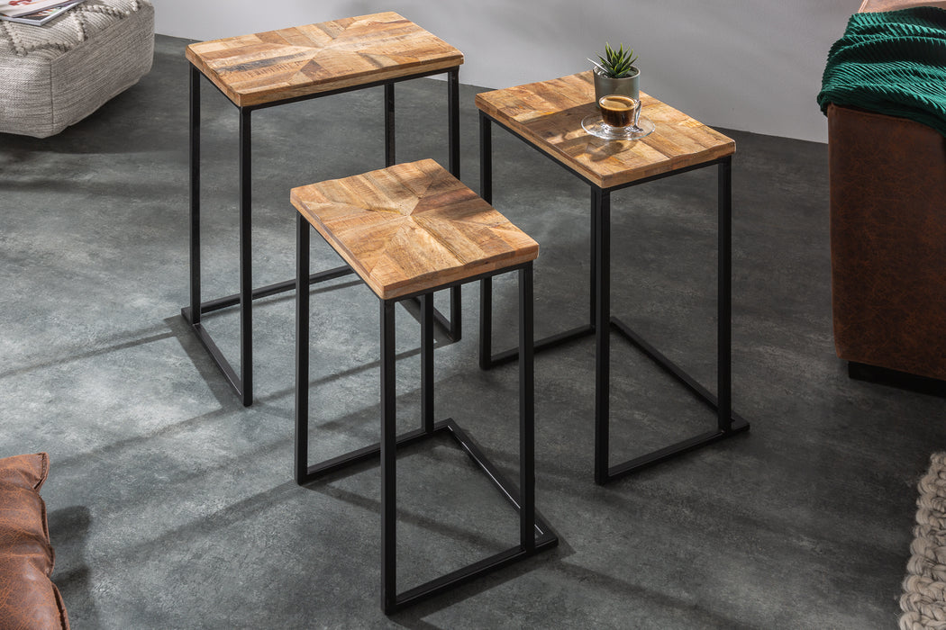 Beistelltisch Industry 3er Set Mango