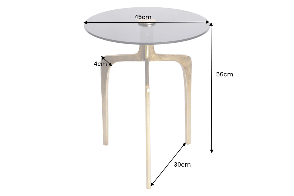 Beistelltisch Conceptual 55cm messing Schwarzglas