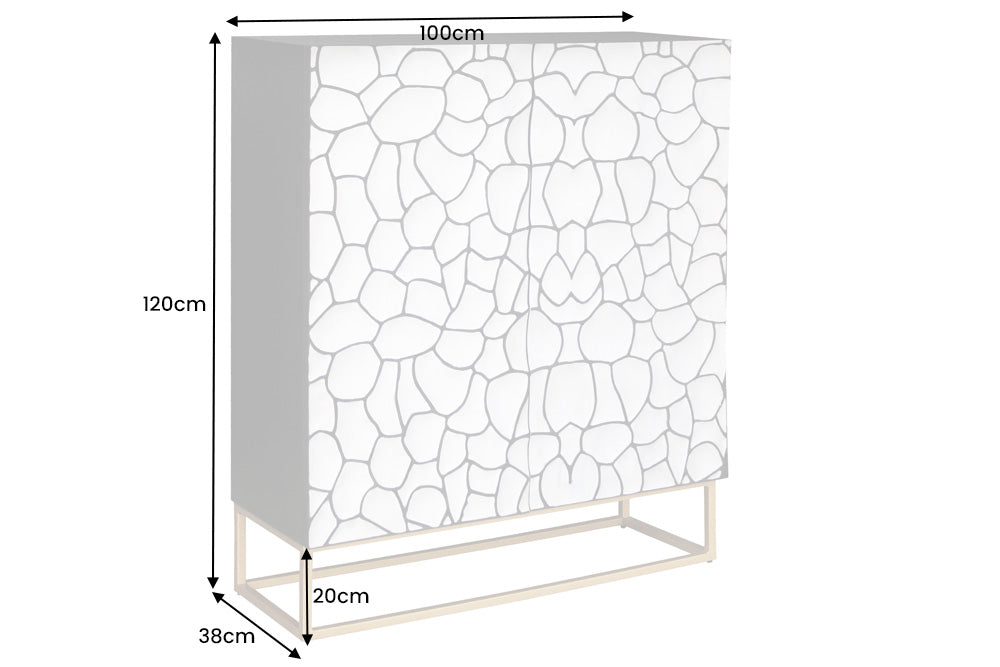Highboard Elevation 120cm Mosaik schwarz braun