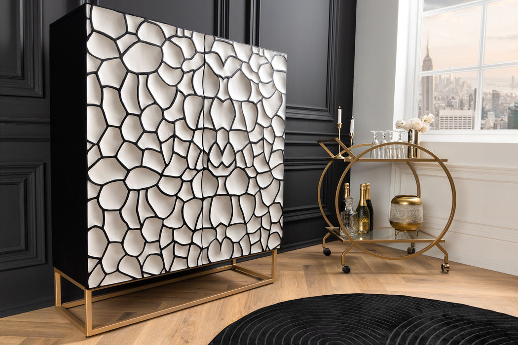 Highboard Elevation 120cm Mosaik schwarz weiß