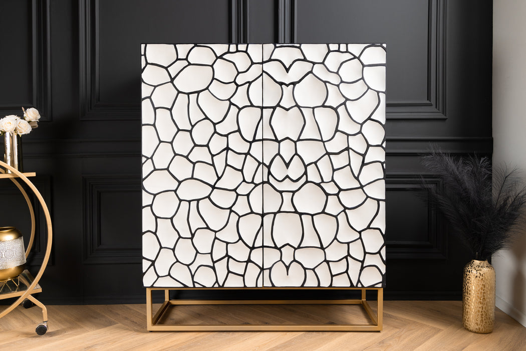 Highboard Elevation 120cm Mosaik schwarz weiß