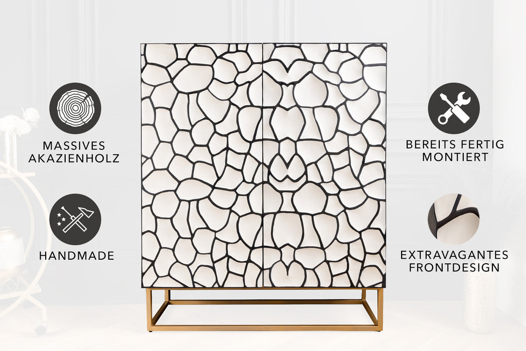 Highboard Elevation 120cm Mosaik schwarz weiß