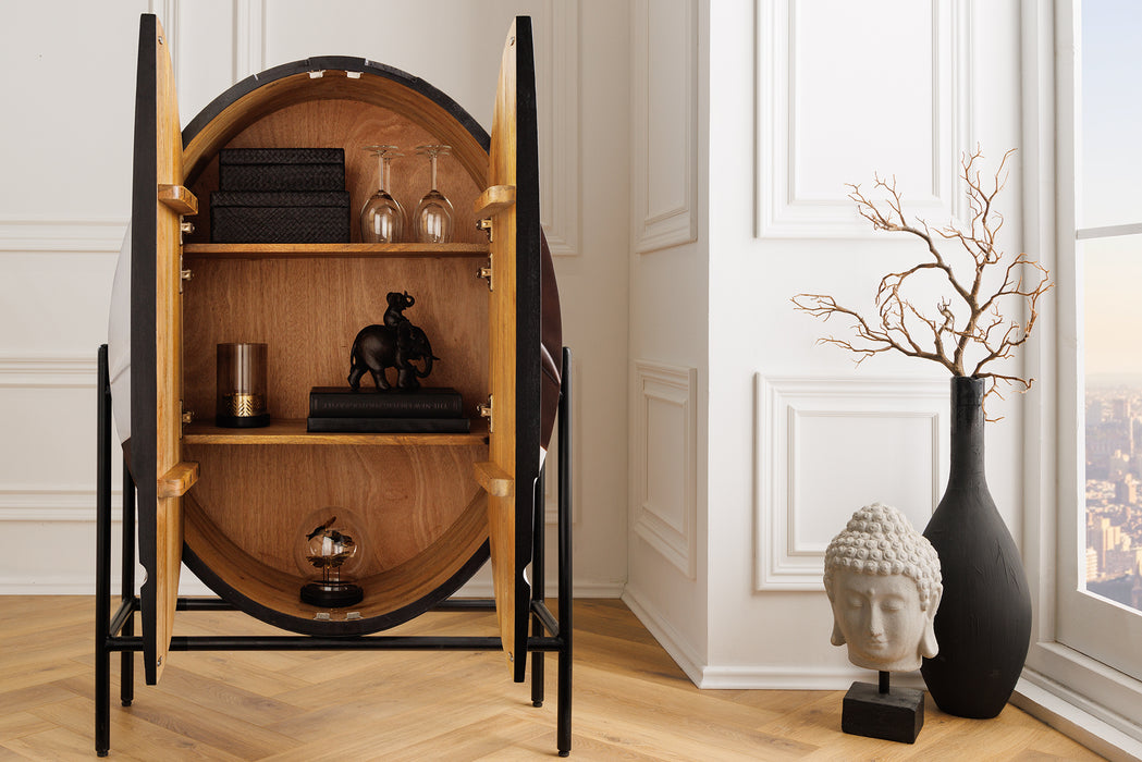 Highboard Sapele 120cm Mango braun schwarz weiß