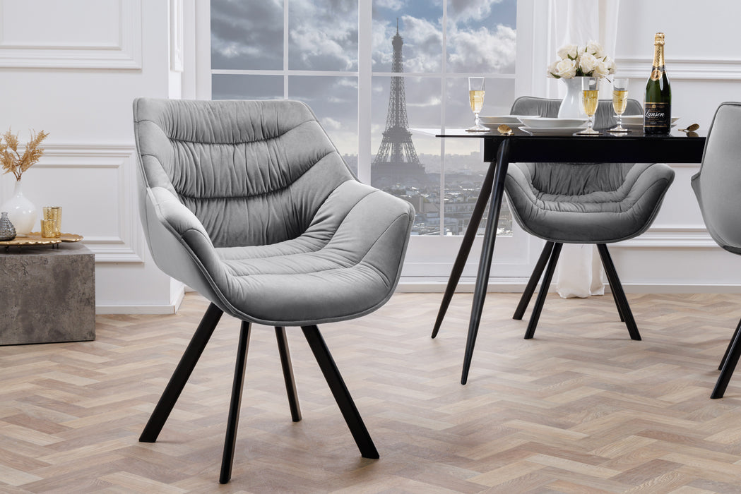 Stuhl The Nordic Comfort Samt grau