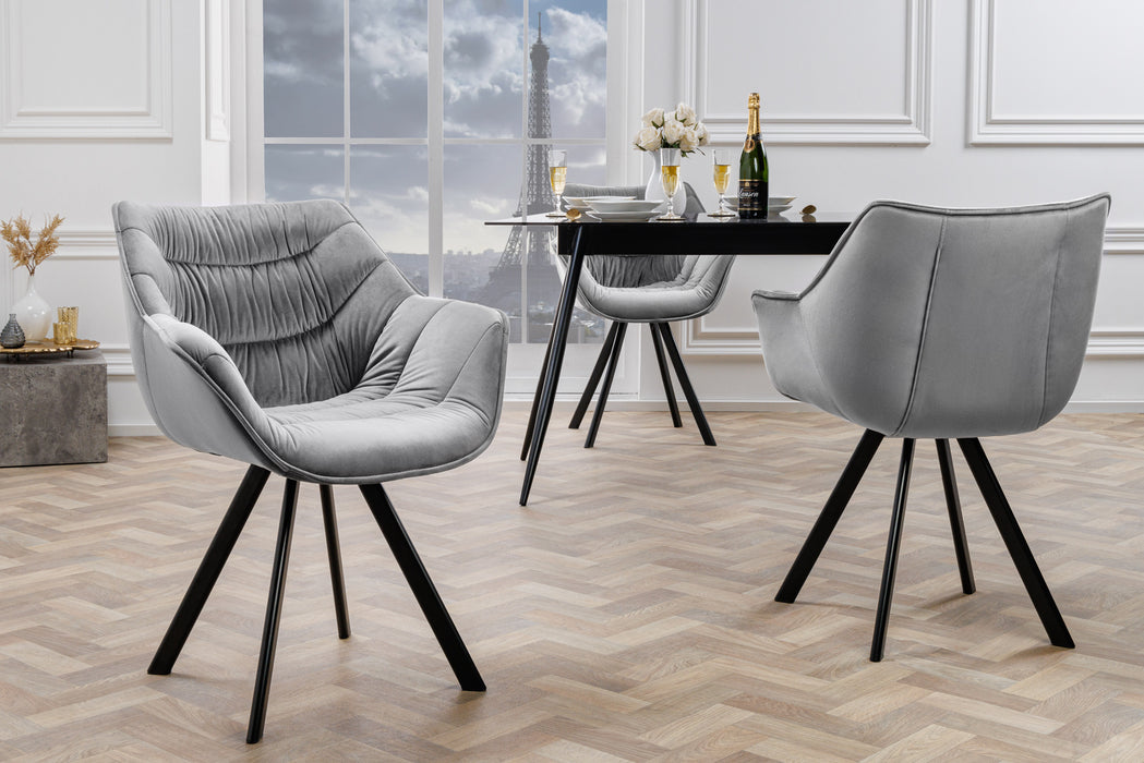 Stuhl The Nordic Comfort Samt grau