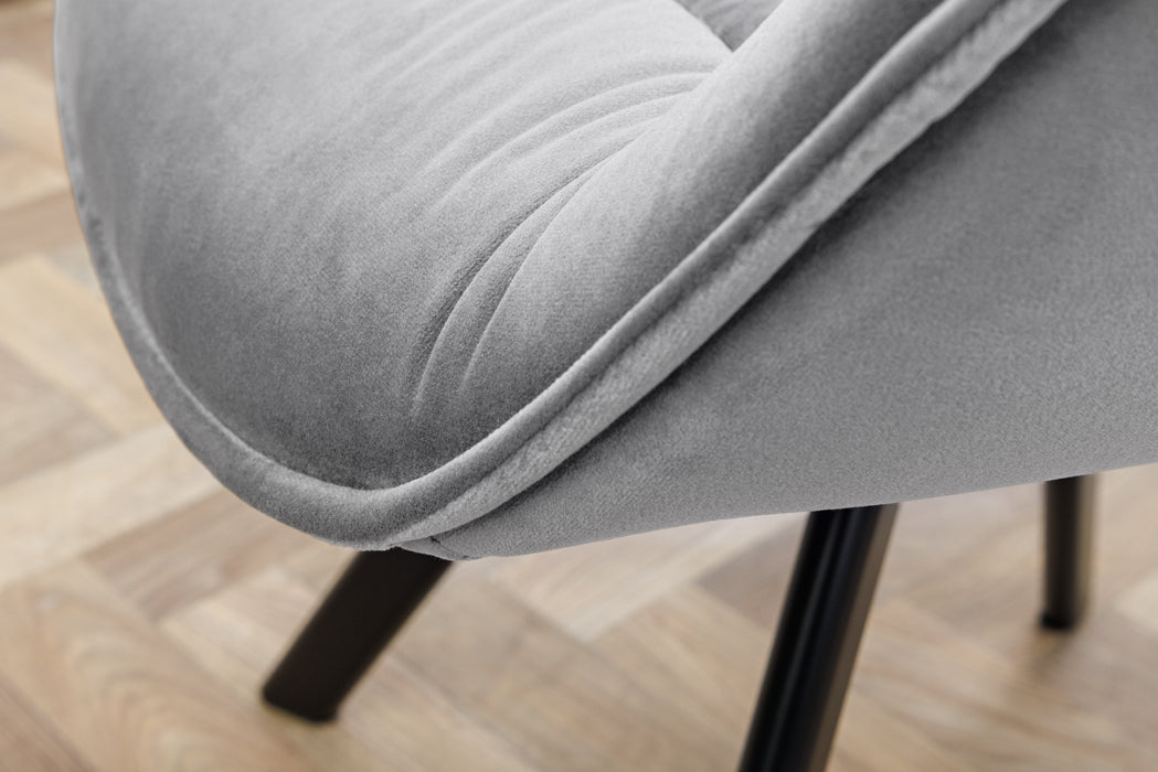 Stuhl The Nordic Comfort Samt grau